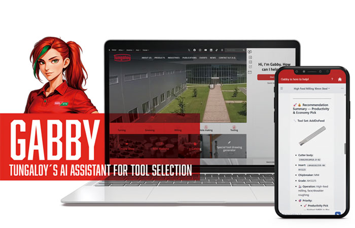 Tungaloy Launches ‘Gabby’ – AI Assistant Simplifies Cutting Tool Selection for Machining Professionals